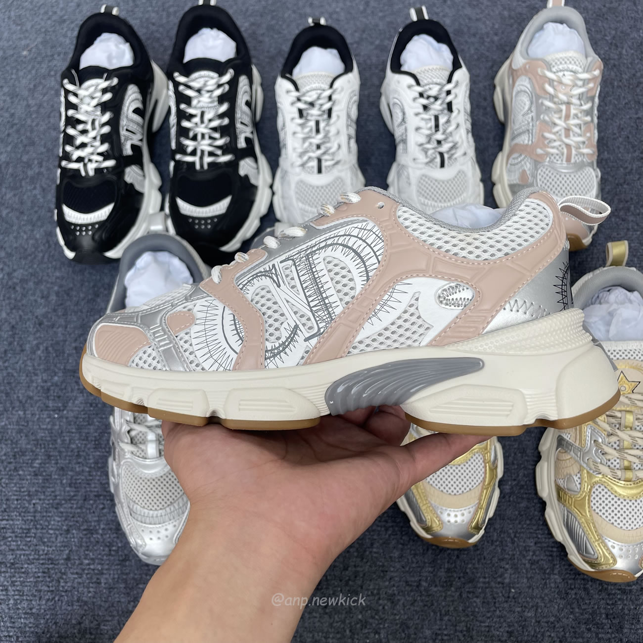 Dior Chrono Sports Shoes With Mesh Fabric And Faux Leather Trim (11) - newkick.org